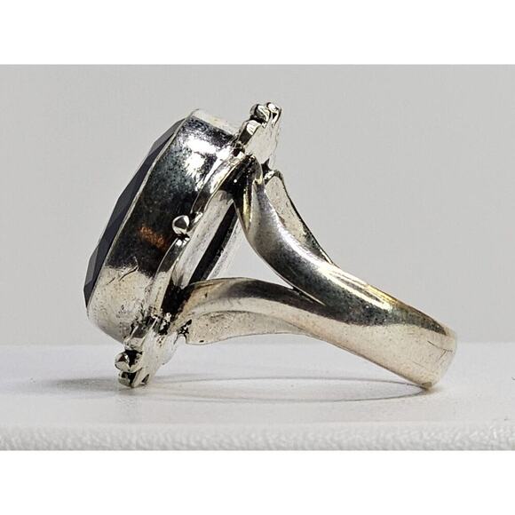 Vintage Stunning Handmade Costume Oval Blue Stone And Filigree Ring 8.75 - Picture 5 of 8